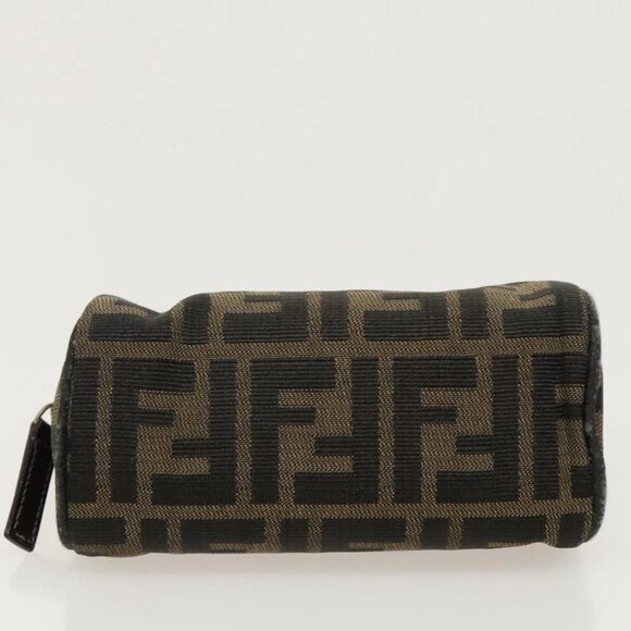 FENDI Zucca Canvas Pouch Brown Black Auth - Picture 4 of 16